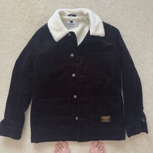 BRAND NEW NWOT - Mens Topman Corduroy Jacket Soft White Collar - SHERPA LINED